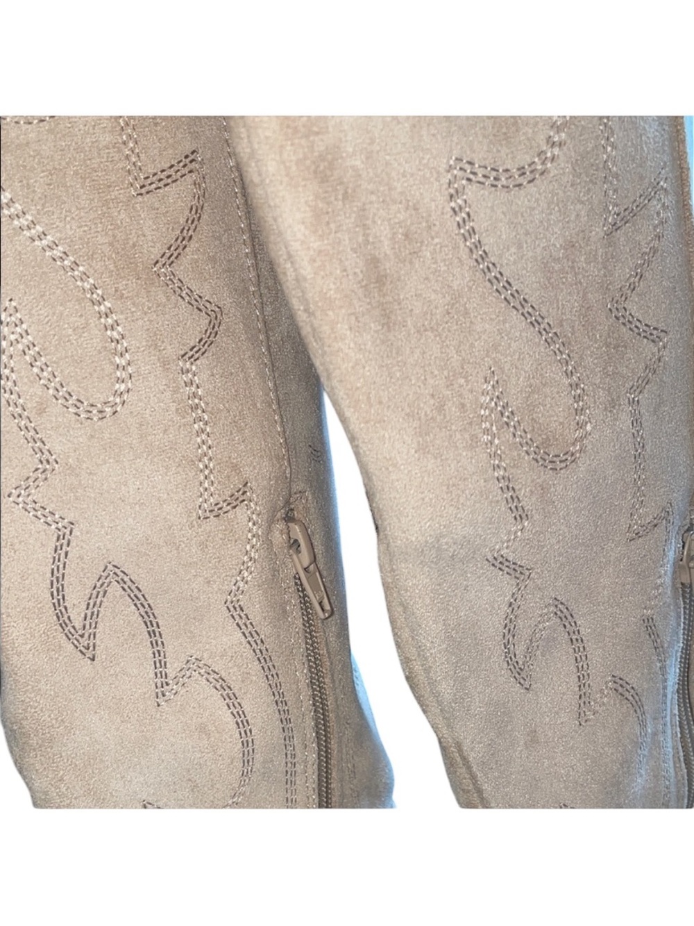 MADDEN NYC Womans Tall
Ivory Western Gliter Bling Side
Zipper Cowboy Boots Sz 8 - Picture 5 of 13